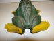 Cast Iron Frog Door Stop Large Vtg Antique Nr Metalware photo 2