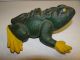 Cast Iron Frog Door Stop Large Vtg Antique Nr Metalware photo 3