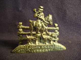 Antique Brass John Peel Letter Holder photo