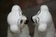 Pair Of 19th C.  Staffordshire White & Gilt Hearth Dogs With Glass Eyes Figurines photo 6