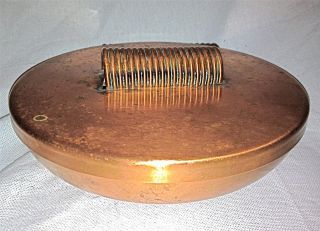 Rare Vintage Rebajes Copper Modern Art Deco Machine Age Covered Bowl Box Signed photo