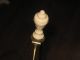 Antique Marble Alabaster Hand Carved Flowers Boudoir Lamp With Finial Italy Vtg Lamps photo 4