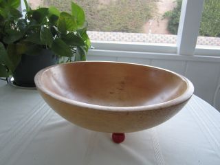 Vintage Munising Wooden Bowl – Oval – Footed -,  Patina photo