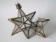 Vintage Antique Arts & Crafts Leaded Brass & Glass Star Lamp Lamps photo 4