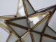 Vintage Antique Arts & Crafts Leaded Brass & Glass Star Lamp Lamps photo 5