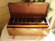 Vintage Wood Fishing Lure Tackle Or Tool Box 1950 Plate Removable Drawer Boxes photo 3