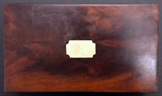 Antique Wooden Euchre Game Box C.  Late 19th C With Brass Scorers photo