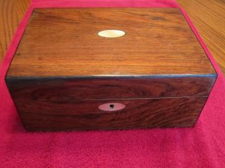Antique Rosewood Box With Key photo