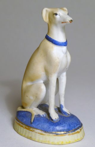 Antique Vtg 19th C Bisque Staffordshire Whippet Greyhound Dog photo