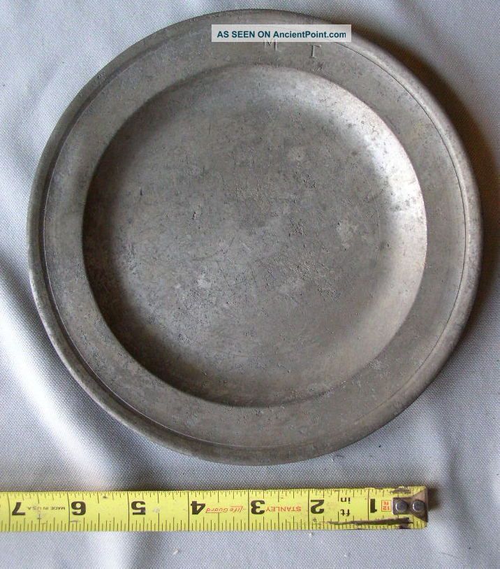 Antique Pewter Plate Mid - 18th C English Samuel Ellis Touch Marks Nr Metalware photo