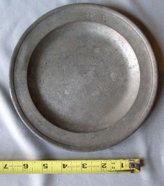 Antique Pewter Plate Mid - 18th C English Samuel Ellis Touch Marks Nr photo