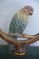 Antique 1920 ' S Bradley & Hubbard Parakeet Parrot In Ring Cast Iron Doorstop Metalware photo 1