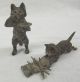Antique Cold Painted Cat Cast Metal Bronze 7 Kitten Figurine Metalware photo 1