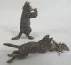 Antique Cold Painted Cat Cast Metal Bronze 7 Kitten Figurine Metalware photo 2