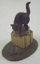 Antique Cold Painted Cat Cast Metal Bronze 7 Kitten Figurine Metalware photo 8