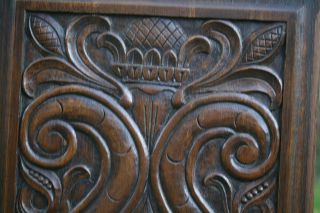 19th C.  Gothic Wooden Oak Carved Panel With Intricate Gothic Carvings photo