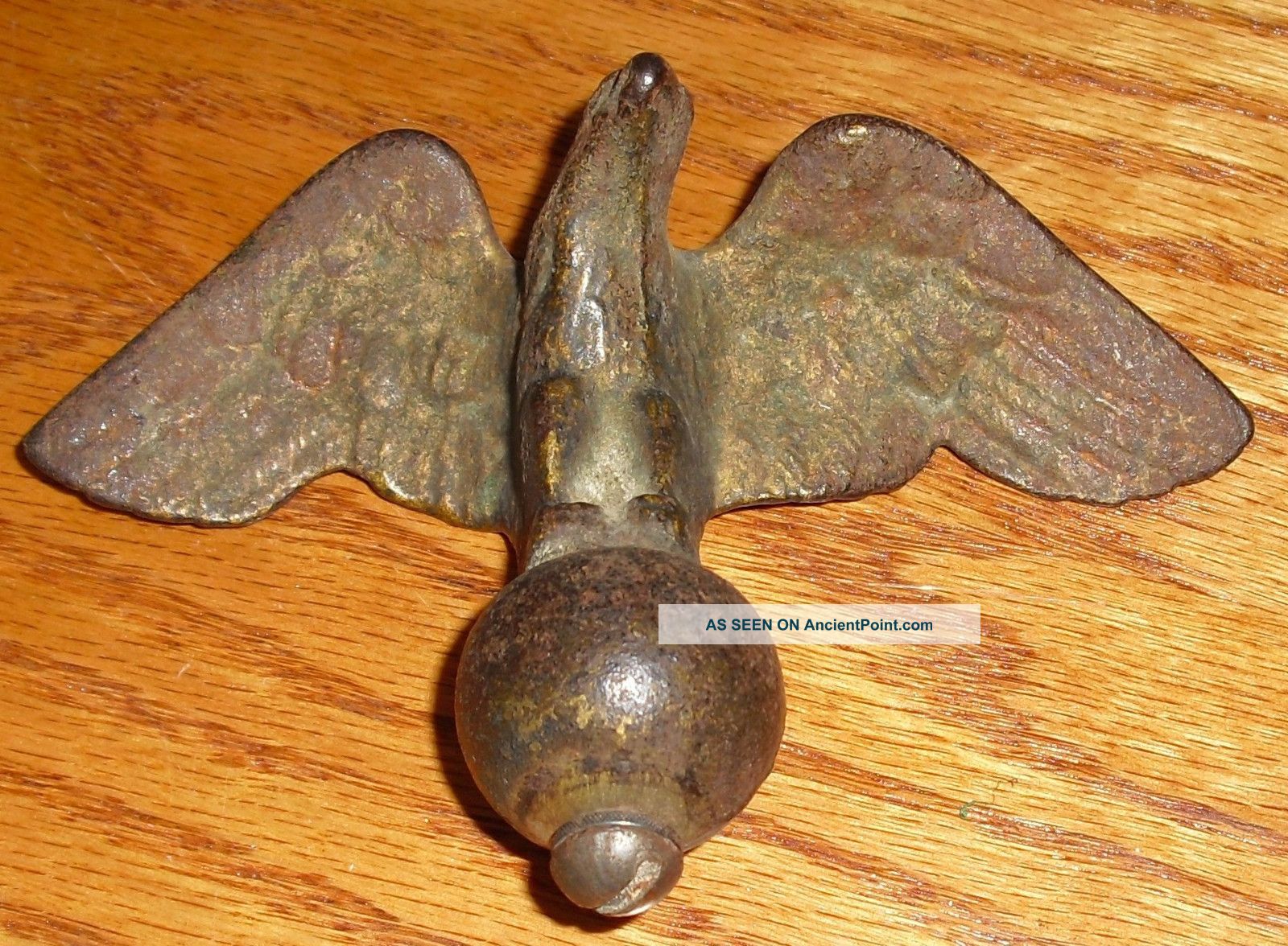 Antique Cast Iron American Eagle Flag Topper Finial Possibly Civic War Era Metalware photo