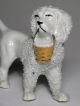 Antique Vtg 19th C Staffordshire White Dog Carrying A Basket Or Bucket Figurines photo 1