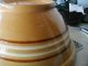 Antique Pottery Dough Mixing Bowl Primitive Large Yellow Ware Mocha Mochaware Bowls photo 10