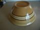 Antique Pottery Dough Mixing Bowl Primitive Large Yellow Ware Mocha Mochaware Bowls photo 4