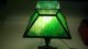 Circa 1920 ' S Arts & Crafts / Mission; 4 - Panel Green Slag Glass Table Lamp Lamps photo 7