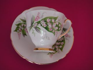 Staffordshire English Castle Bone China Vintage Tea Cup & Saucer photo