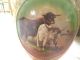 Antique Porcelain Hand Painted Vase England Scottish Highland Cattle Pink Rose Vases photo 3