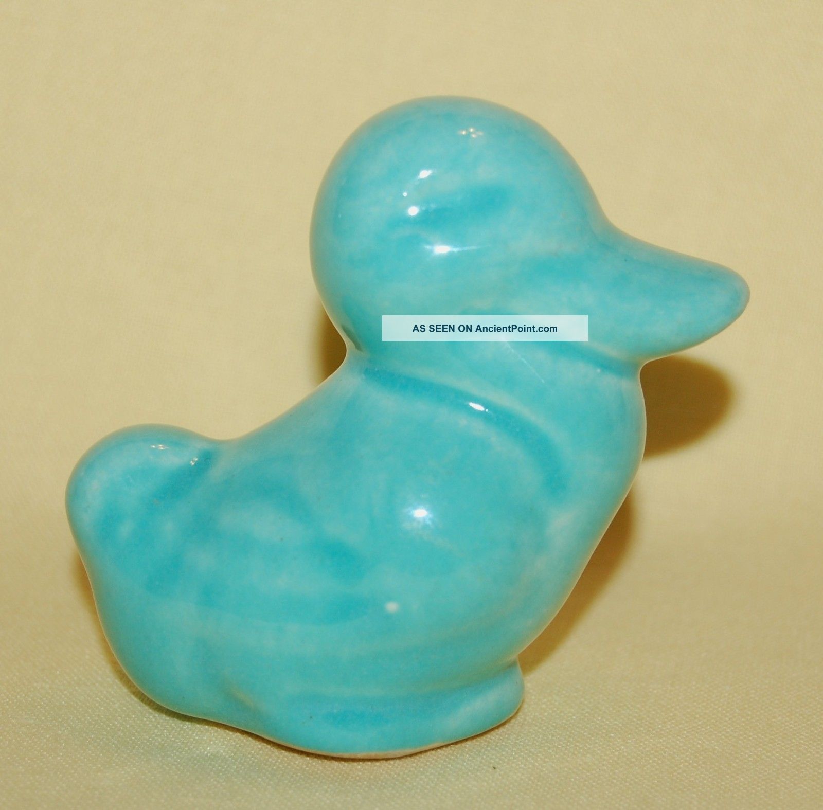 Vintage Porcelain Ceramic Shawnee Pottery Darling Little Blue Duck Bird Figurine Figurines photo