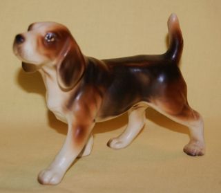 Vintage Japan Porcelain Ceramic Pottery Lovely Beagle Or Fox Hound Dog Figurine photo