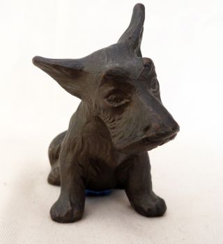 Seated Bronze Finish Metal Scottish Terrier Scottie Dog Figurine photo