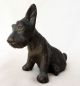 Seated Bronze Finish Metal Scottish Terrier Scottie Dog Figurine Metalware photo 2