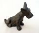 Seated Bronze Finish Metal Scottish Terrier Scottie Dog Figurine Metalware photo 5