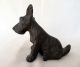 Seated Bronze Finish Metal Scottish Terrier Scottie Dog Figurine Metalware photo 6