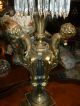 Large Pair Hollywood Regency? Cherub Lamps With Prisms And Brass Filigree Lamps photo 7
