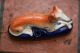 & Orig.  19th C.  Staffordshire Recumbent Greyhound With Pen Holder To Base Figurines photo 6