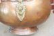 Copper Coal Scuttle Bucket Delft Porcelain Handles Brass Lion Head Decorations Metalware photo 7