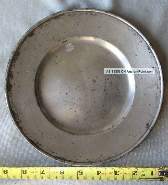Rare Antique Pewter Plate 17th Century 1669 Leonard Bourrelier Swiss Switzerland Metalware photo