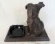 Large Nuart Bronzart Sitting Scottish Terrier Scottie Puppy Dog Ashtray Metalware photo 2