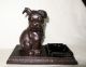 Large Nuart Bronzart Sitting Scottish Terrier Scottie Puppy Dog Ashtray Metalware photo 6