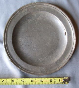 Antique Pewter Plate 18th /early 19th C English Rolled Rim Nr photo
