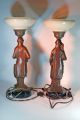 Antique Medieval Knight Lamps Bronze Art Deco Lamps photo 1