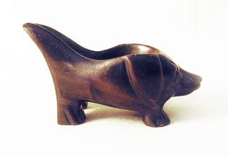 Solid Bronze Unusual Dachshund Doxie Dog Pipe Rest Holder photo