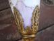 Antique Gothic Victorian Mansion Old Cherub Urn Ewer Lamp Glass Metal Pair Lamps photo 2