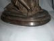 Antique Metal Spelter Of Fish Monger With Horn And Knapsack On Oval Base Metalware photo 9