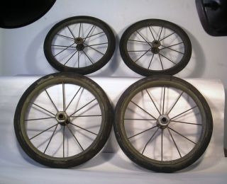 Set Of Four Vintage Or Antique Wheels G28 photo