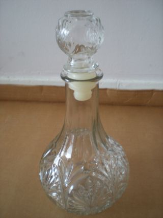 Crystal Wine Decanter Bottle With Stopper 9.  5 