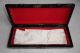 Antique Victorian Black Wood & Fine Silver Metal Glove Box C1900s Red Felt Lined Boxes photo 5