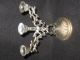 Italian Silver Plate Petite Candelabra - Chalice Priest Candlestick Altar Metalware photo 4