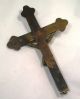 Extremely Old Antique Bronze Crucifix G15 Metalware photo 1