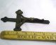 Extremely Old Antique Bronze Crucifix G15 Metalware photo 3
